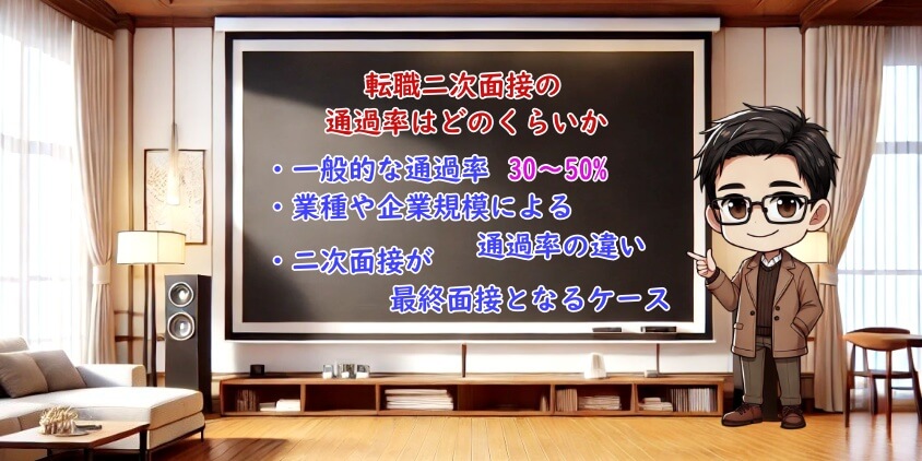 二転職面接官が伝授!二次面接通過率と通過率UPする4つの極意---転職二次面接の通過率はどのくらいか