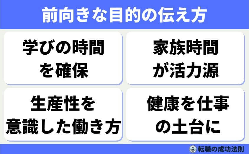 【転職理由ワークライフバランス】の書類 面接で好印象の例文