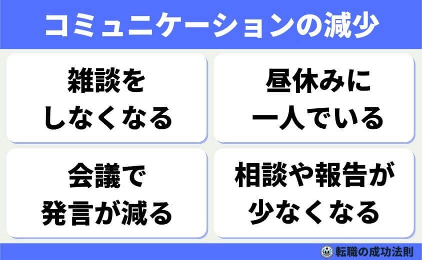 【辞める人は黙って辞める】急増！上手くいく円満退職と転職成功法-黙って辞める人のサイン-コミュニケーションの減少