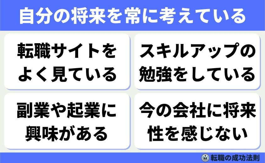 【辞める人は黙って辞める】急増！上手くいく円満退職と転職成功法-黙って辞める人のサイン-自分の将来を常に考えている