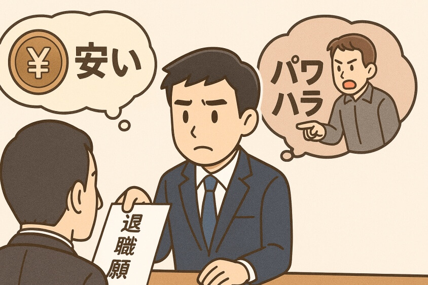 引き止められない退職理由 6タイプと例文-退職後、競合先やライバルにならない理由の選び方と伝え方-退職理由は、ただ納得されるだけでなく、会社に疑念や懸念を抱かれないように、「競合やライバルにならない」内容にすることを考えましょう。会社に都合の悪い本音をそのまま伝えるのは、引き止めや対処の対象になってしまいます。悪いウワサが拡散されるのを防ぐ目的も加わります