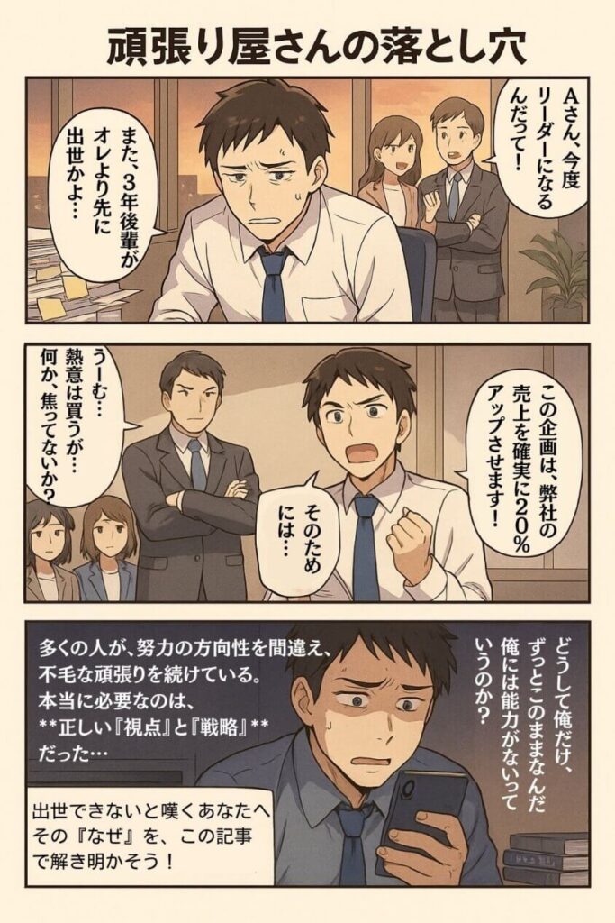 出世できないでみじめ人生に終止符！出世・昇進の共通項とその極意-まんが
