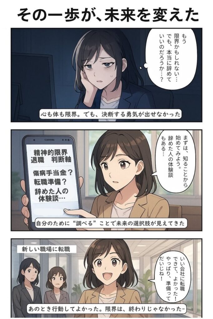 退職理由 精神的に限界-マンガ