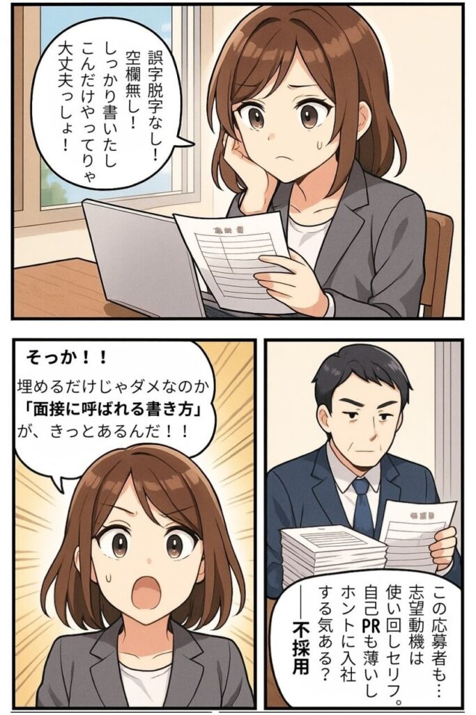 面接官が徹底解説【落ちない・面接に呼ばれる履歴書】書き方作り方-マンガ