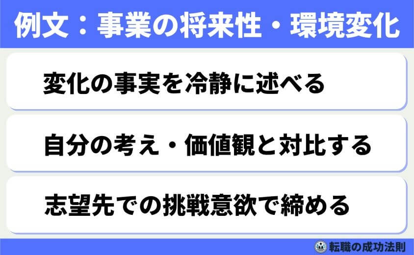 5つの鉄則で好印象な転職理由 面接官に刺さる回答例文-自社や業界の将来性に不安を感じた転職も、多くの人が抱えるリアルな悩みです。とはいえ「会社が不安だから辞める」ではネガティブに映ってしまいます。環境変化を前向きな転職理由に変えるには、「未来に向けた選択」として語ることが大切です。
