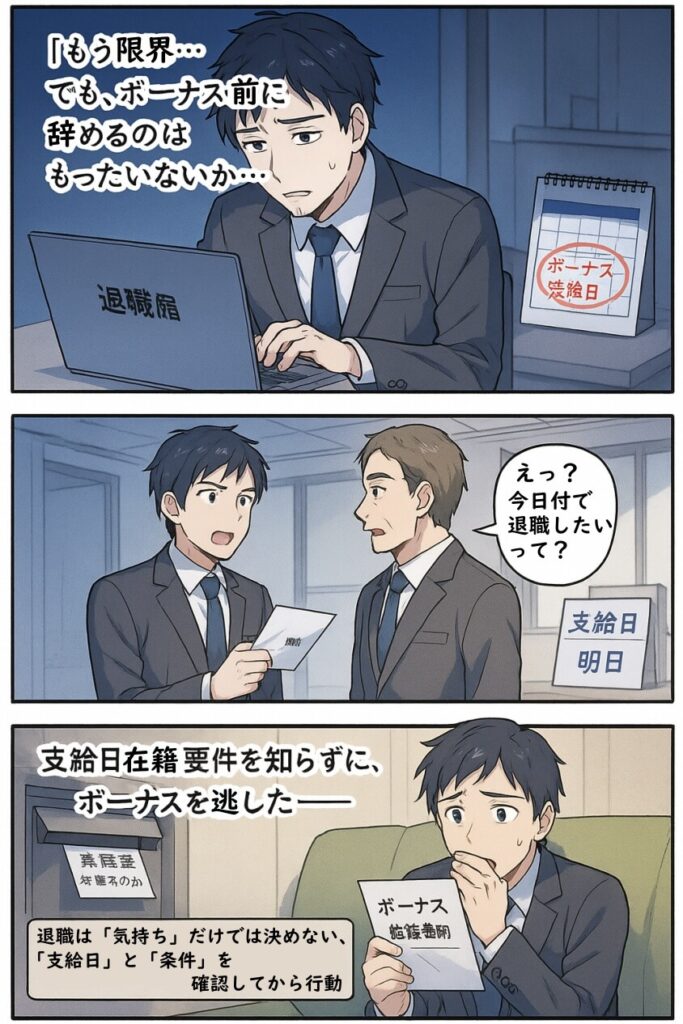 ボーナス前退職はもったいない?迷った時の判断ポイント5選-マンガ