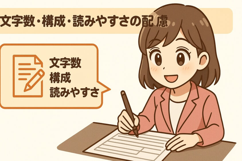 未経験職でも3つの鉄則で内定UP　職種・年代別志望動機例文5選-文字数・構成・読みやすさの配慮（履歴書欄／構成）