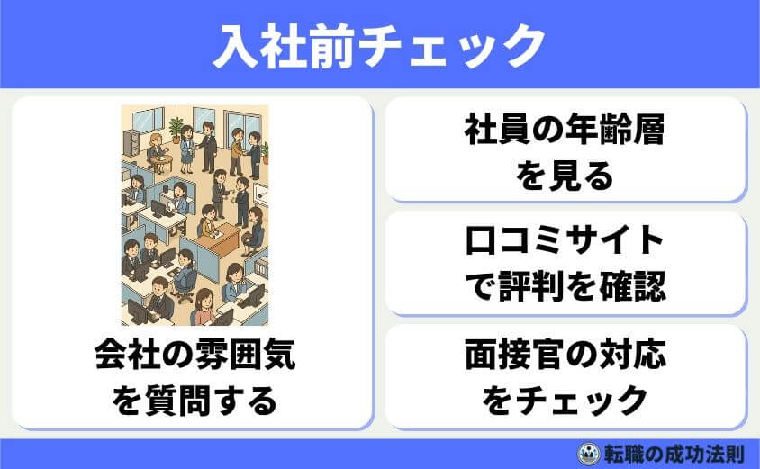 40代スキル資格なし女性におススメの転職法と未経験優遇職種9選-入社前チェック：社風・労働環境・働き方とのマッチング