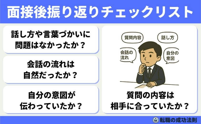 転職面接の逆質問は5つのテクで成功する！-面接後振り返るためのチェックリスト