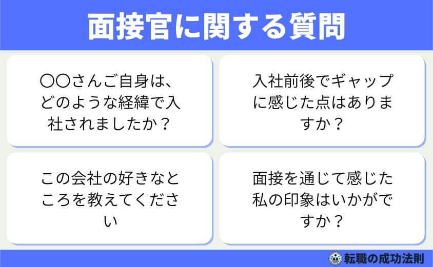 転職面接の逆質問は5つのテクで成功する！-面接官（相手個人）に関する質問