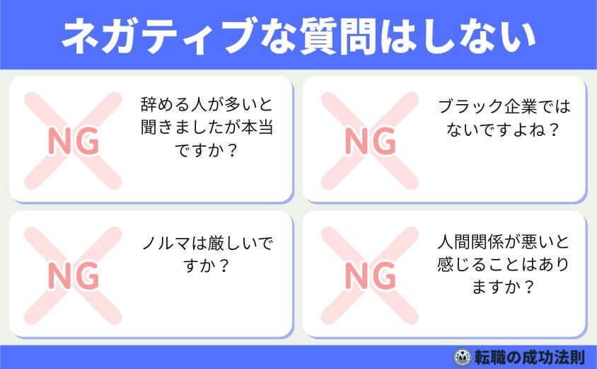 転職面接の逆質問は5つのテクで成功する！-暗い・ネガティブな質問