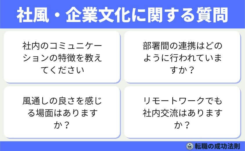 転職面接の逆質問は5つのテクで成功する！-社風・企業文化・組織風土に関する質問