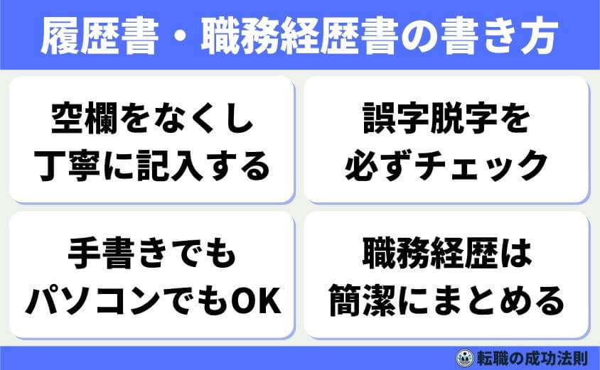履歴書・職務経歴書の書き方のポイント