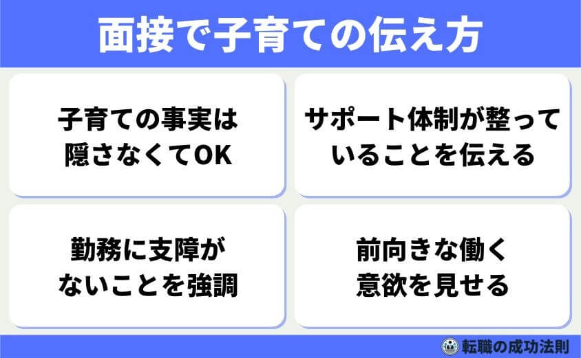 面接で子育てを理由にするかどうか・伝え方