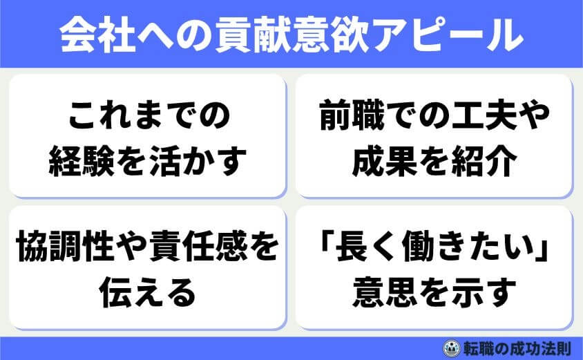 会社への貢献意欲のアピール