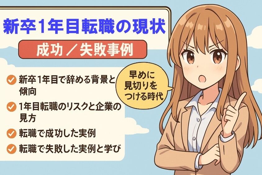 「新卒1年目転職」の現状と成功／失敗事例-新卒一年目の転職は本当に厳しいか？成功の秘訣とリアルな体験例