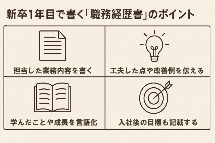 新卒1年目で書く「職務経歴書」のポイント（経験が浅い場合の書き方）-新卒一年目の転職は本当に厳しいか？成功の秘訣とリアルな体験例