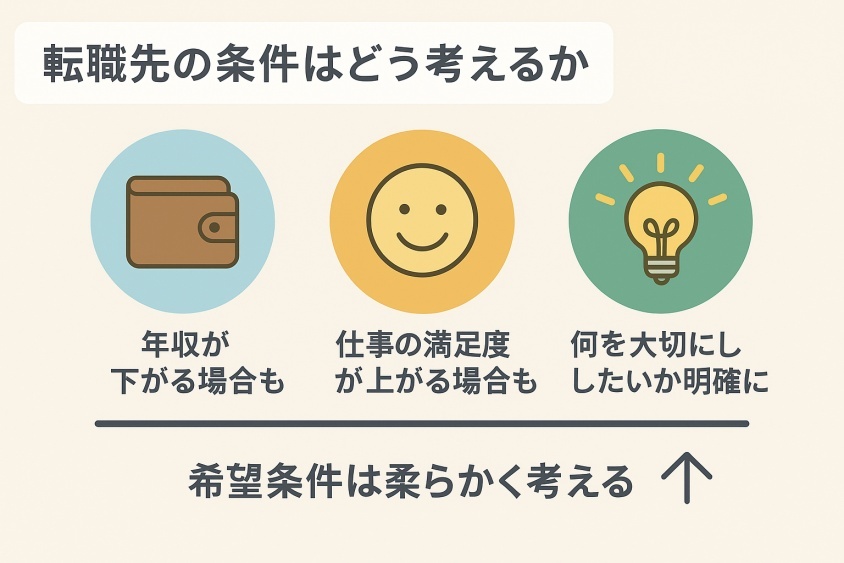 「年収が下がる可能性は？」「転職先の条件はどう考えるべきか」