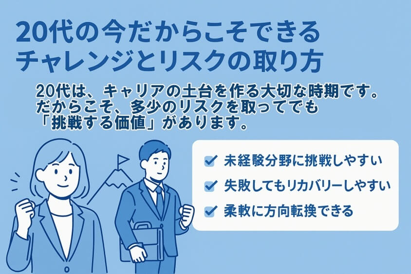 20代の今だからこそできるチャレンジとリスクの取り方-【たった5つの秘策】20代が短期で転職できた成功例を徹底解説