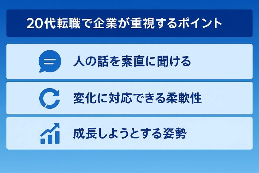 20代転職で企業が重視するポイント（ポテンシャル／伸びしろ／柔軟性）-【たった5つの秘策】20代が短期で転職できた成功例を徹底解説