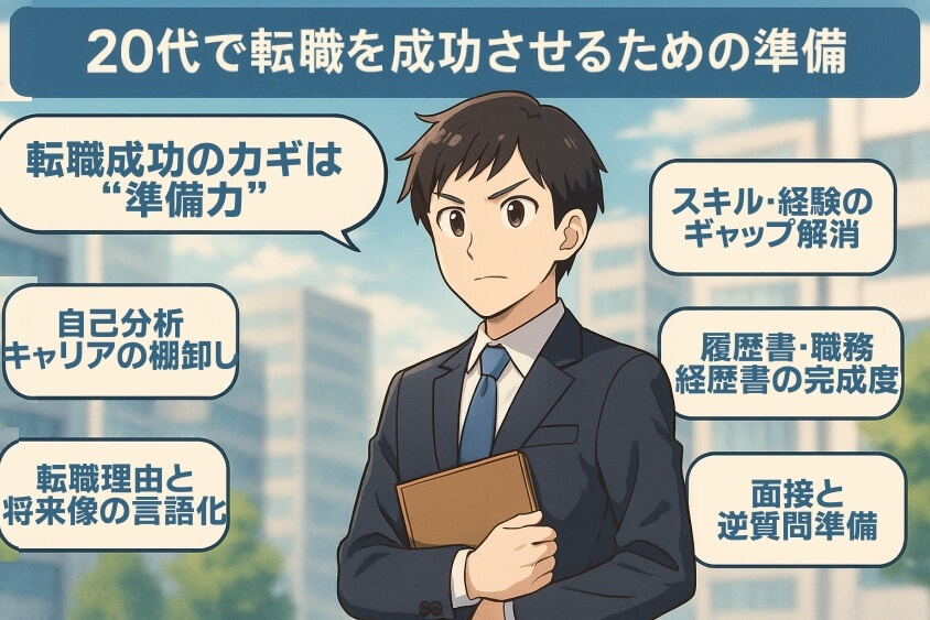20代で転職を成功させるための準備-【たった5つの秘策】20代が短期で転職できた成功例を徹底解説