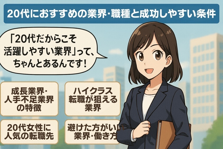 20代におすすめの業界・職種と成功しやすい条件-【たった5つの秘策】20代が短期で転職できた成功例を徹底解説