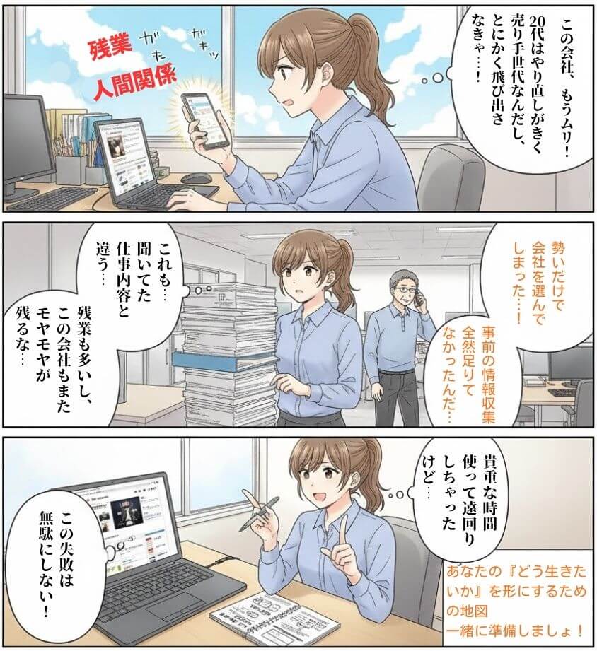 【たった5つの秘策】20代が短期で転職できた成功例を徹底解説-マンガ