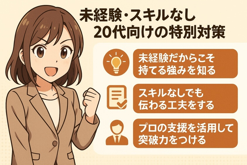 未経験・スキルなし20代向けの特別対策-20代の転職書類選考通過をアップ! 成功テクと10人の成功体験談