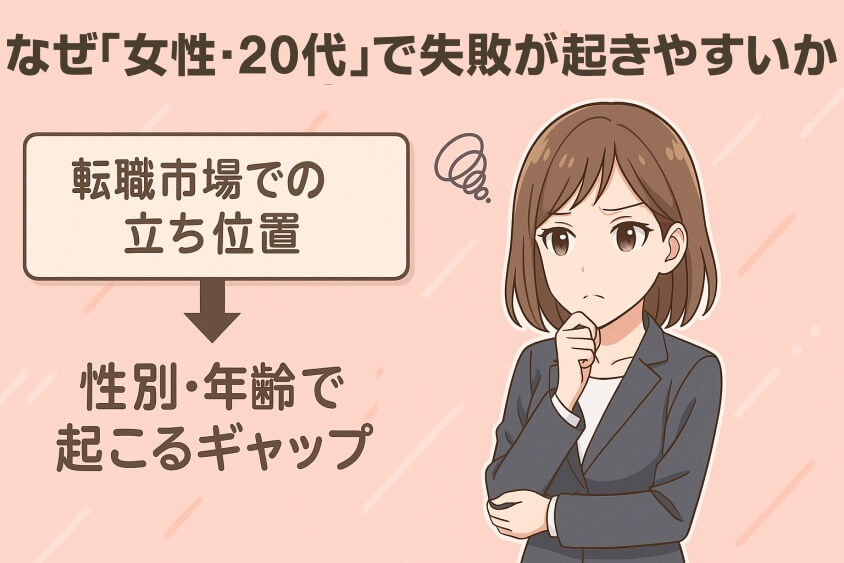 なぜ「女性・20代」で失敗が起きやすいか-【20代女性の転職失敗】よくある事例と回避法 成功のコツ3選