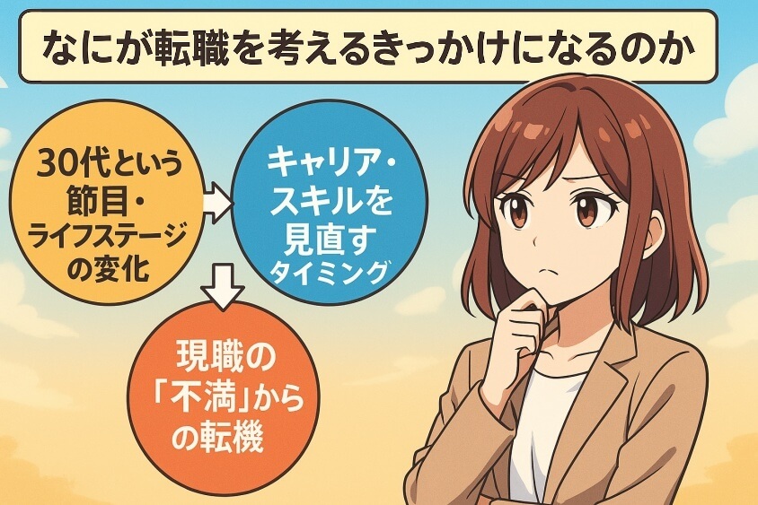 なにが転職を考えるきっかけになるのか-30代 転職のきっかけ「成功と失敗」体験談と転職成功法 徹底解説