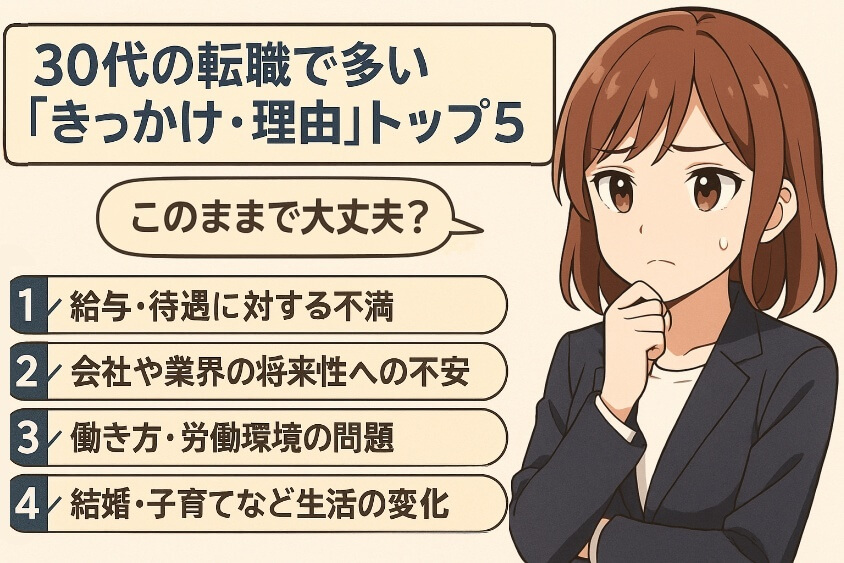 30代の転職で多い「きっかけ・理由」トップ5-30代 転職のきっかけ「成功と失敗」体験談と転職成功法 徹底解説
