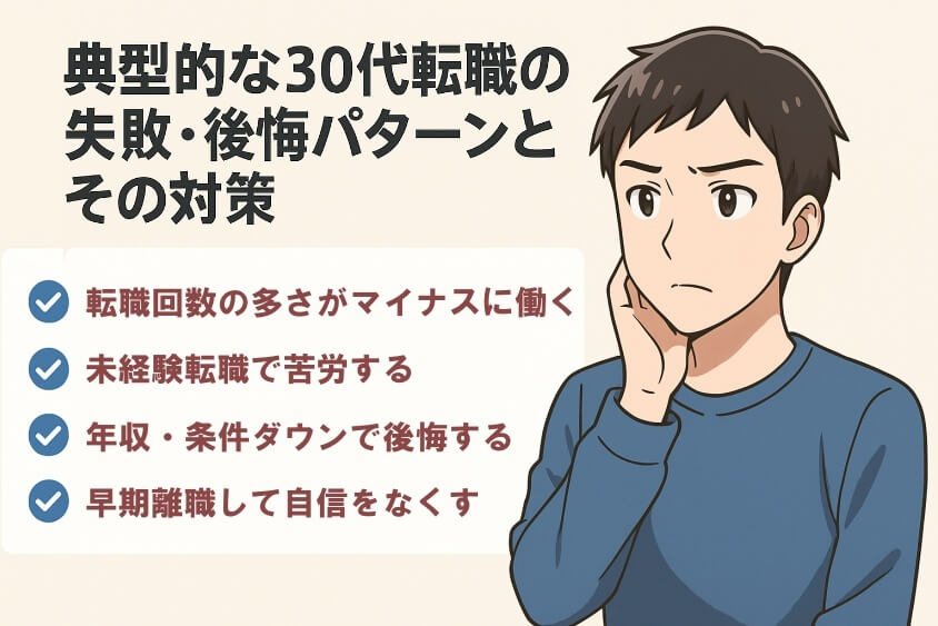 典型的な30代転職の失敗・後悔パターンとその対策-30代の転職で「みじめな失敗」しないための実際の体験談と対策