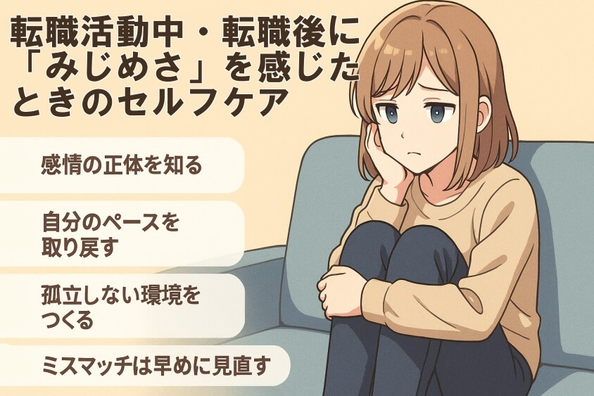 転職活動中・転職後に「みじめさ」を感じたときのセルフケア-30代の転職で「みじめな失敗」しないための実際の体験談と対策