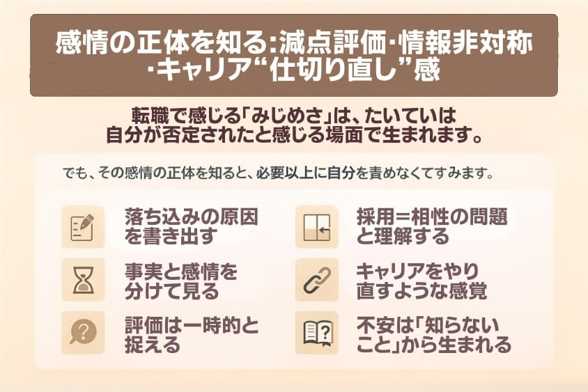 感情の正体を知る：減点評価・情報非対称・キャリア“仕切り直し”感-30代の転職で「みじめな失敗」しないための実際の体験談と対策