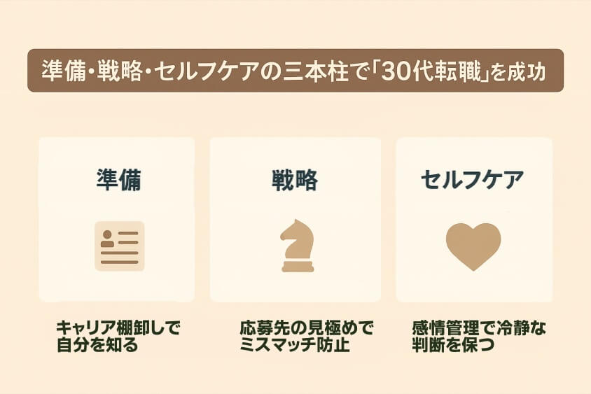 準備・戦略・セルフケアの三本柱で「30代転職」を成功曲線に乗せる-30代の転職で「みじめな失敗」しないための実際の体験談と対策