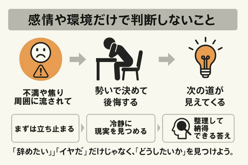 感情や環境だけで判断しないこと-転職しないほうがいい人の特徴15選＆確実に転職するための行動5選