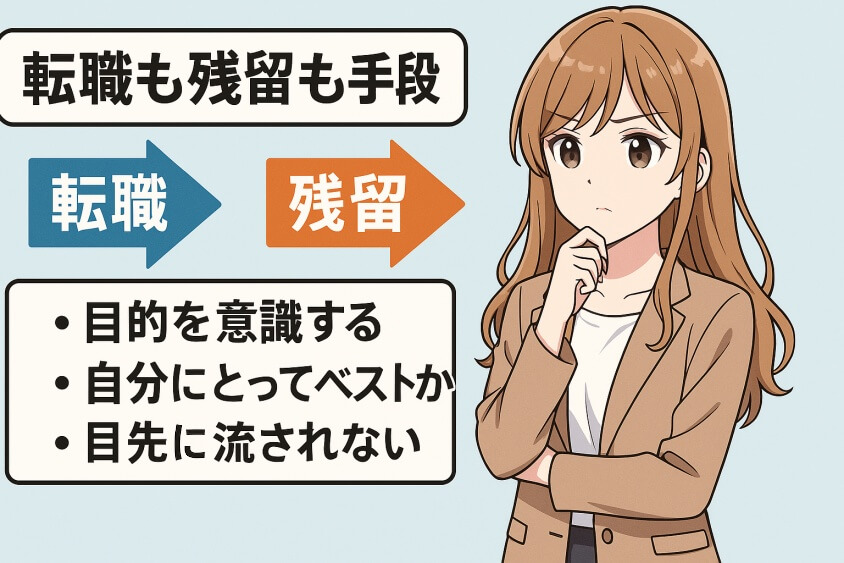 転職も残留も“手段”であり目的ではないことを忘れない-転職しないほうがいい人の特徴15選＆確実に転職するための行動5選