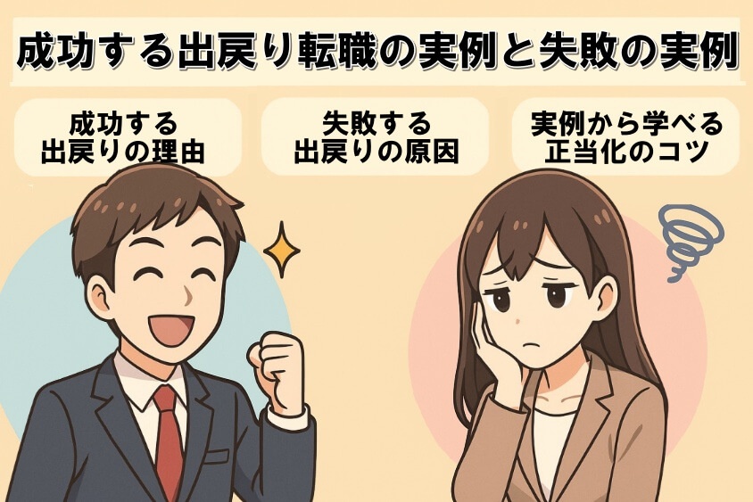 成功する出戻り転職の実例と失敗の実例-出戻り転職の恥ずかしいが消える！企業が歓迎する意図と成功事例公開