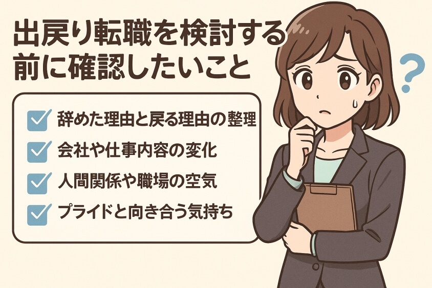 出戻り転職を検討する前に確認したいこと-出戻り転職の恥ずかしいが消える！企業が歓迎する意図と成功事例公開