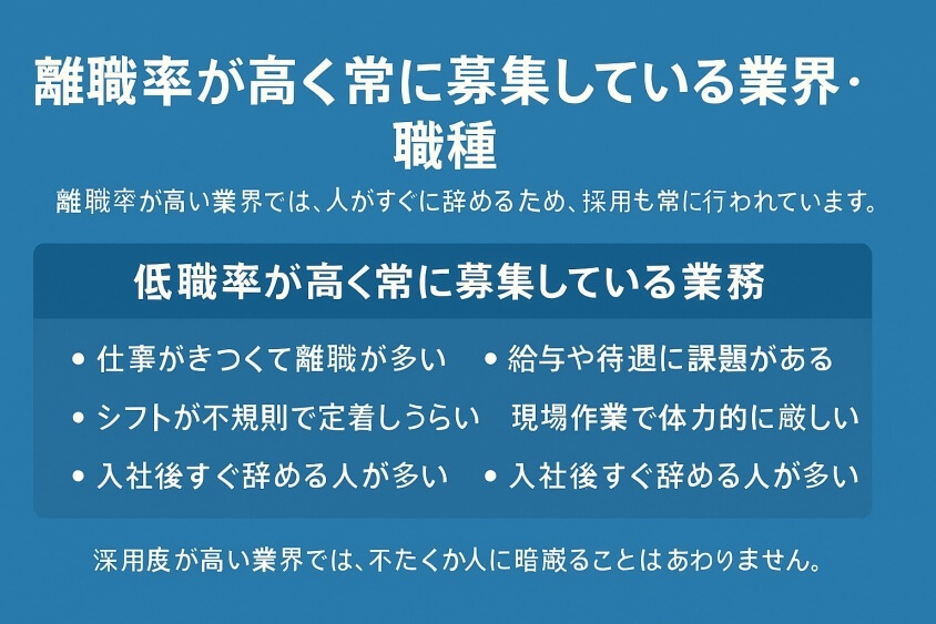 離職率が高く常に募集している業界・職種-転職回数を気にしない業界・業種12選 転職のコツ大公開！