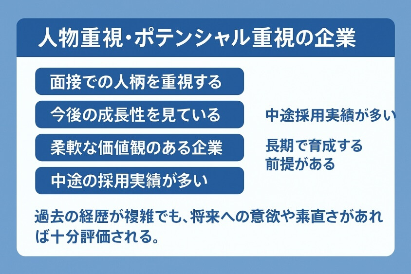 人物重視・ポテンシャル重視の企業スタイル-転職回数を気にしない業界・業種12選 転職のコツ大公開！