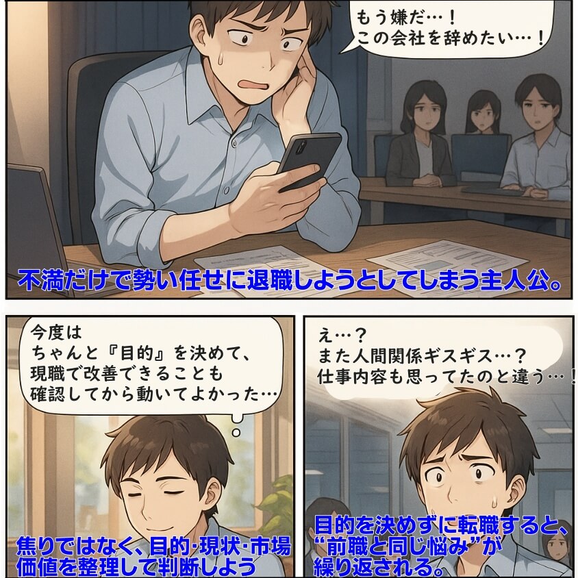 転職しないほうがいい人の特徴15選＆確実に転職するための行動5選-マンガ