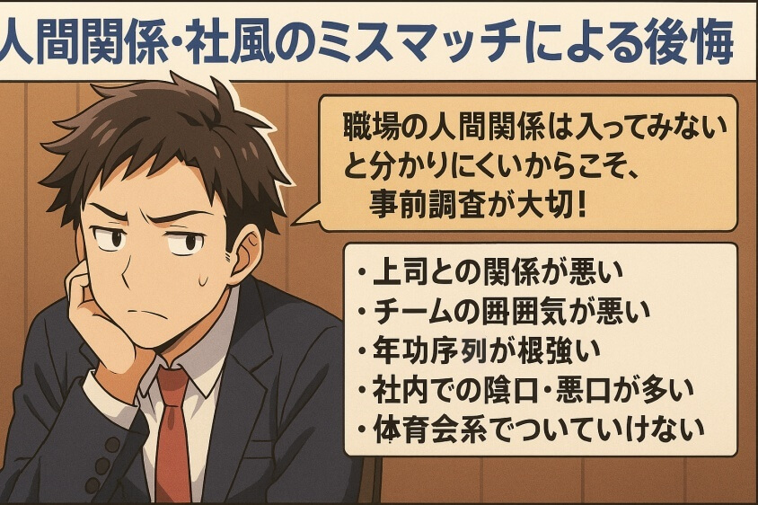 【転職失敗で後悔】…次こそ「成功の4つの転職術」-人間関係・社風のミスマッチによる後悔
