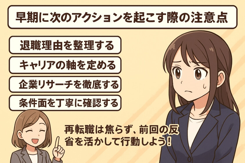 【転職失敗で後悔】…次こそ「成功の4つの転職術」-早期に次のアクションを起こす際の注意点