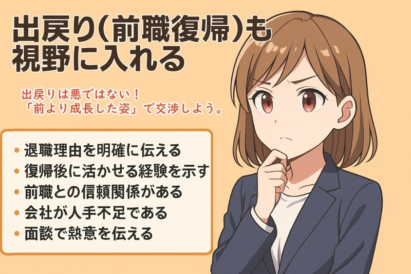 【転職失敗で後悔】…次こそ「成功の4つの転職術」-出戻り(前職復帰)も視野に入れる