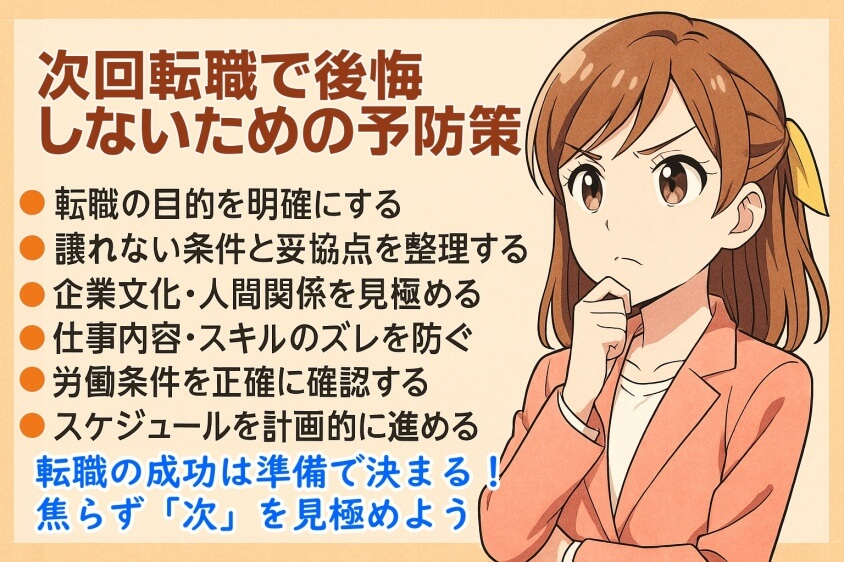 【転職失敗で後悔】…次こそ「成功の4つの転職術」-次回転職で後悔しないための予防策