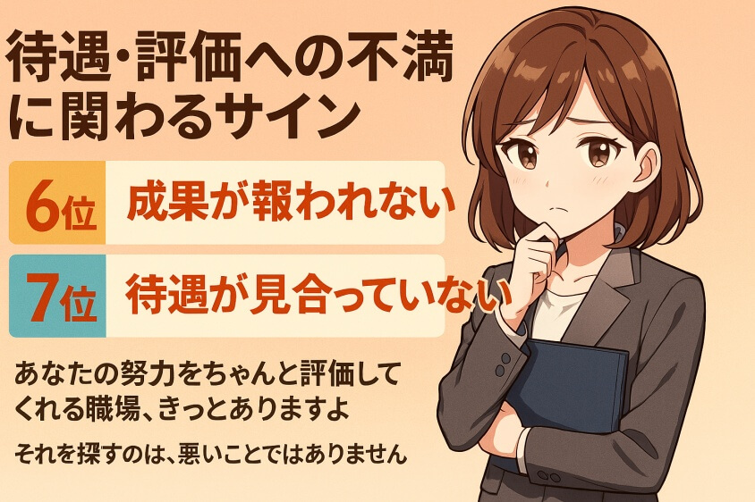 転職したほうがいい人10選!30秒でわかる自己診断チェックあり-【第6位・第7位】待遇・評価への不満に関わるサイン