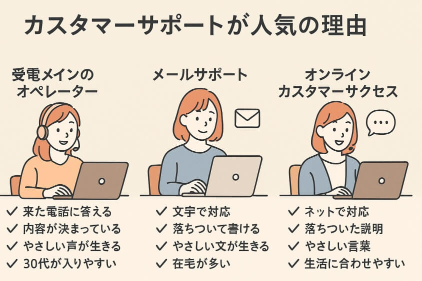 カスタマーサポートが人気の理由-30代既婚・子なし女性の転職で人気の業界・職種！