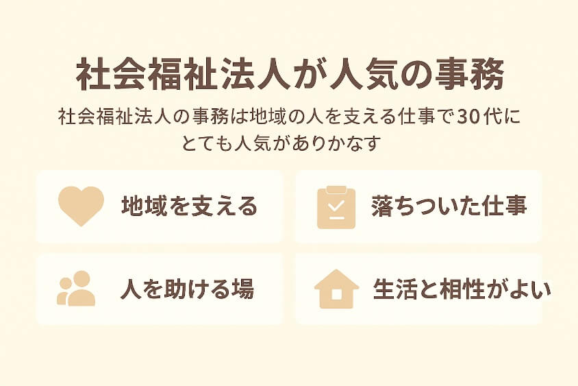社会福祉法人が人気の事務-30代既婚・子なし女性の転職で人気の業界・職種！