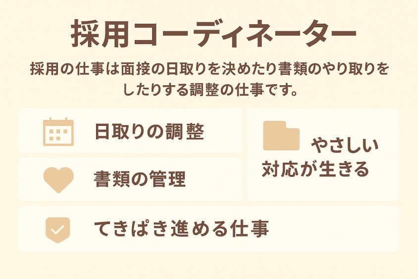 採用コーディネーター-30代既婚・子なし女性の転職で人気の業界・職種！